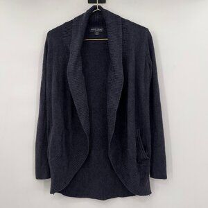 Barefoot Dreams Bamboo Chic Lite Cardigan XS/S Black Open Front Cozy Knit